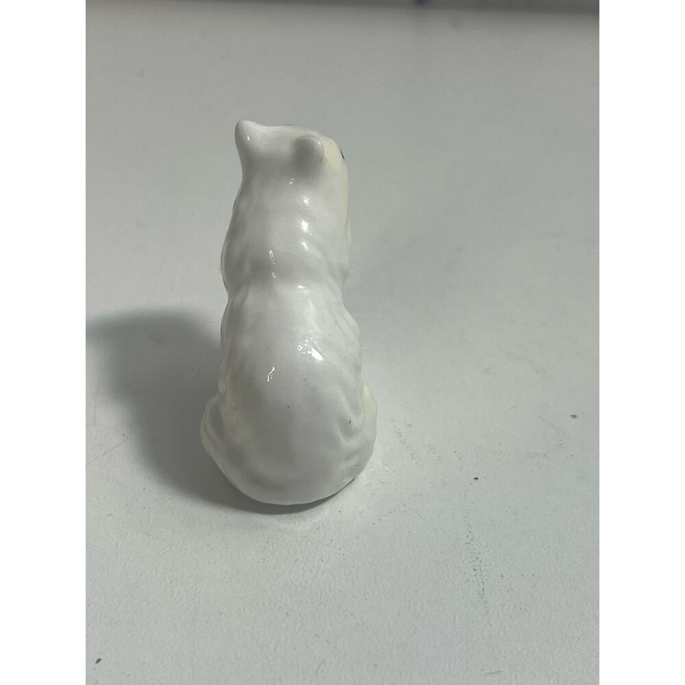 Vintage Miniature All White Cat Kitten Ceramic - Picture 3 of 5